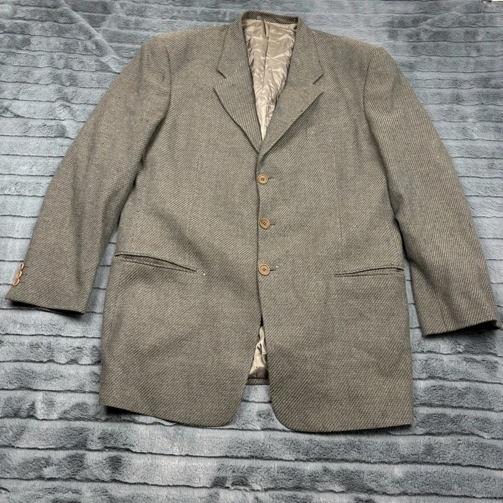 Armani Collezioni Wool Cashmere Blazer Mens 44L Brown Sport Coat Italy 11607